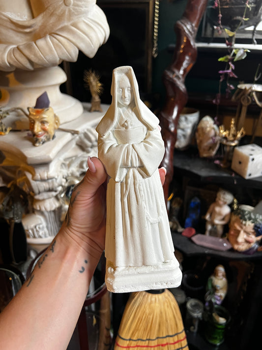 Vintage Chalk-ware Nun Sculpture