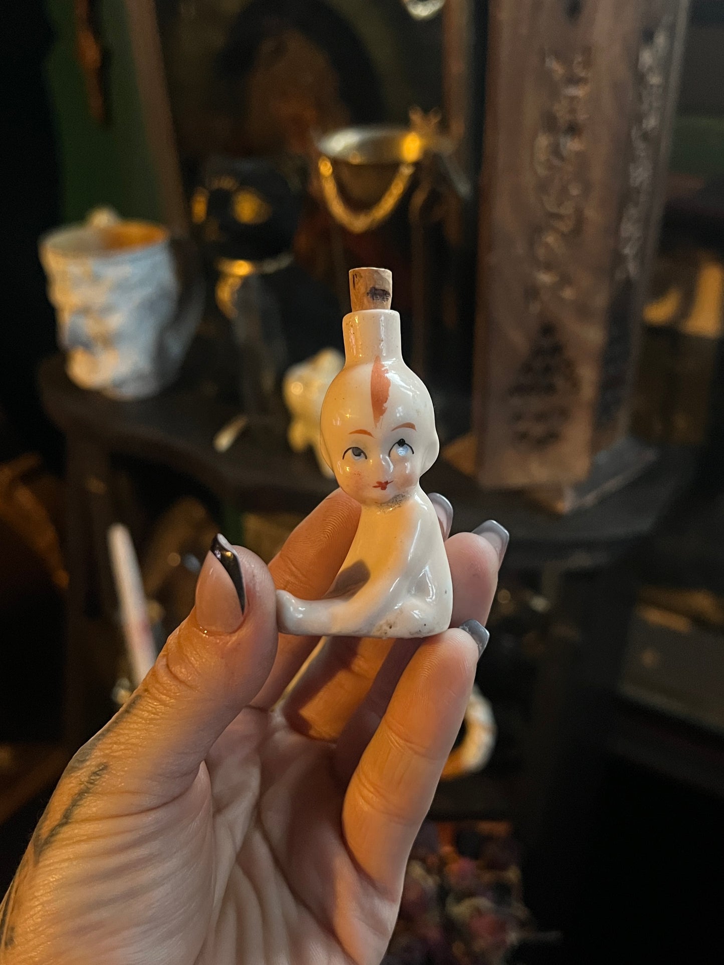 German Porcelain Kewpie Perfume Bottle