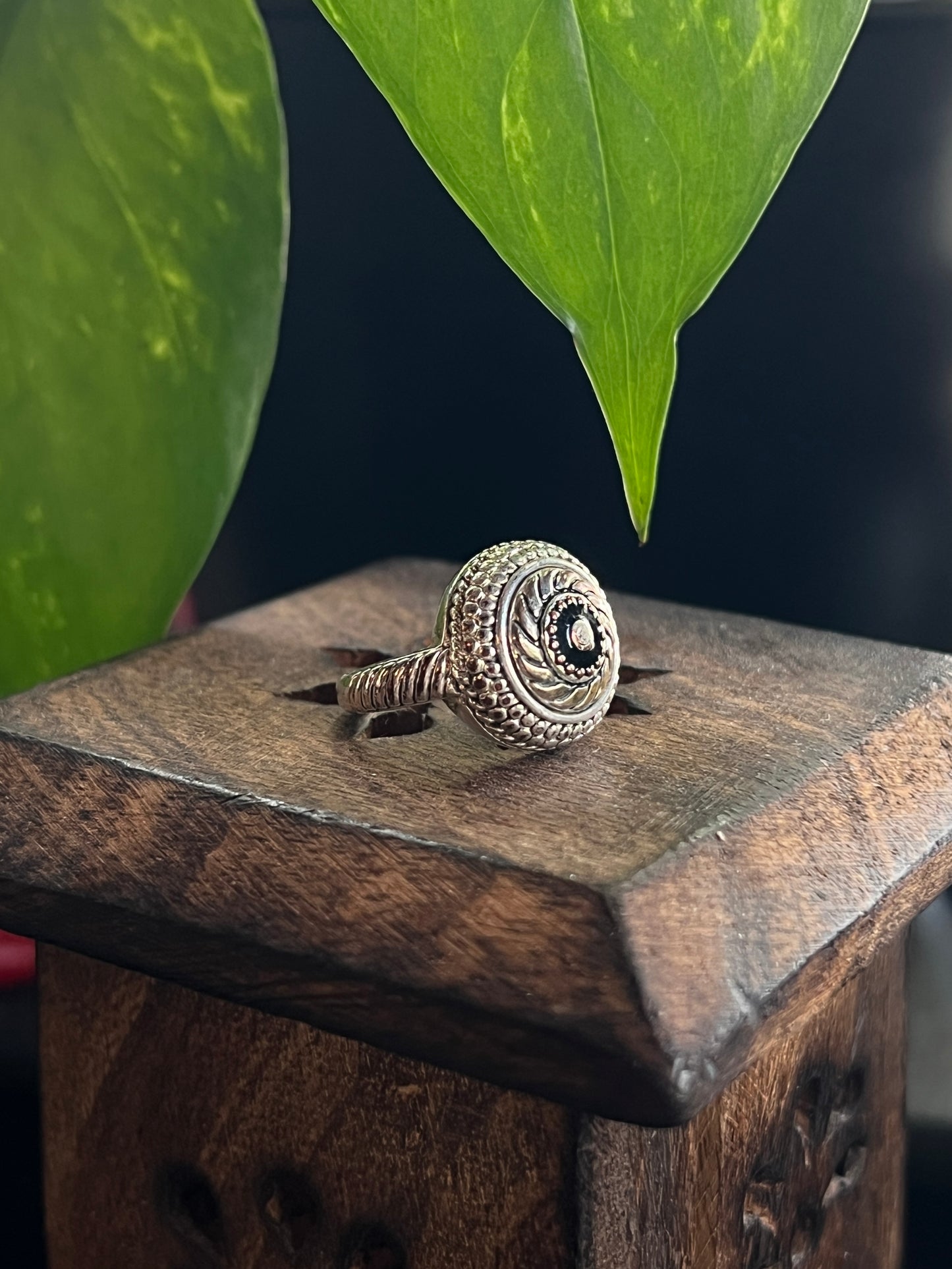 Antique Inspired Laurel Wreath Silver Ring