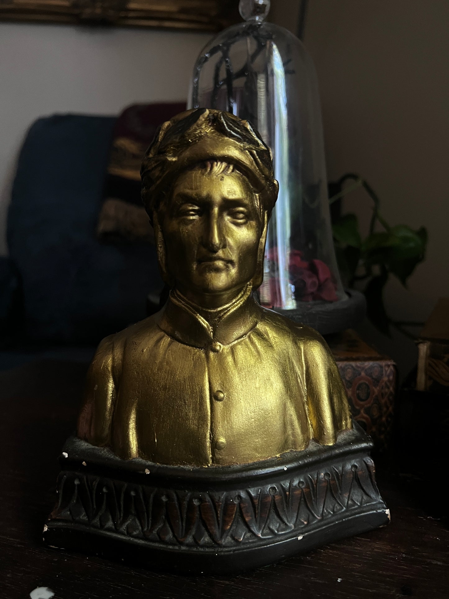 Dante and Beatrice Chalkware Bookends
