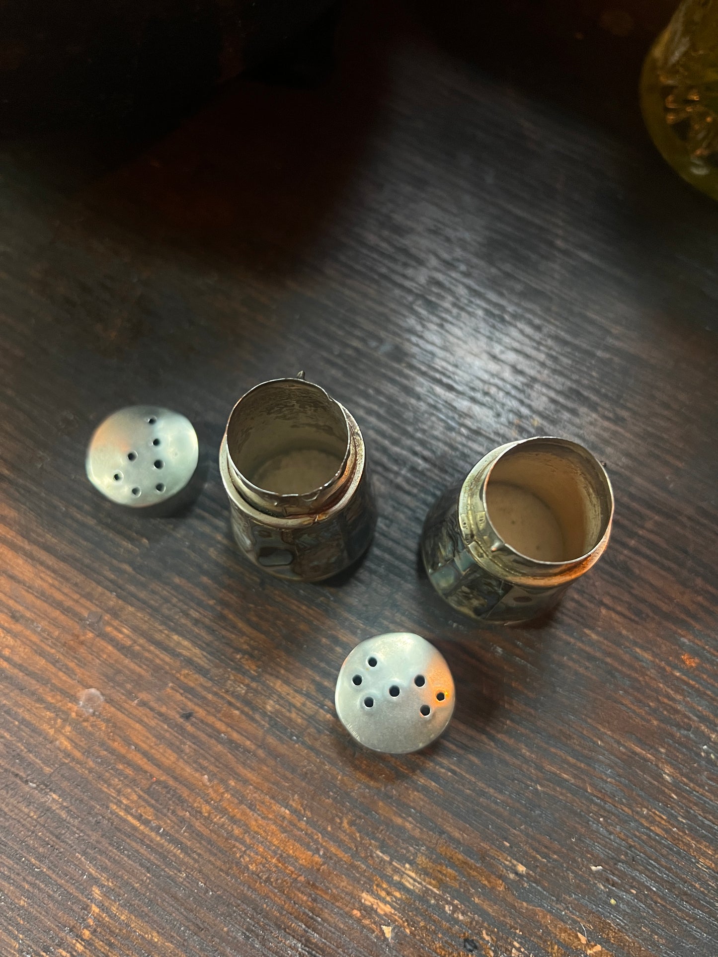 Vintage Mexico Abalone Shell Salt & Pepper Shaker Set
