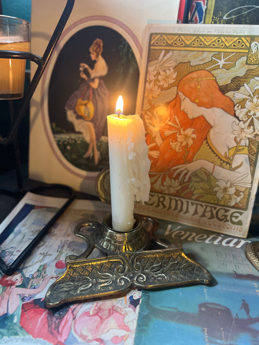 Brass Art Nouveau Style Inkwell