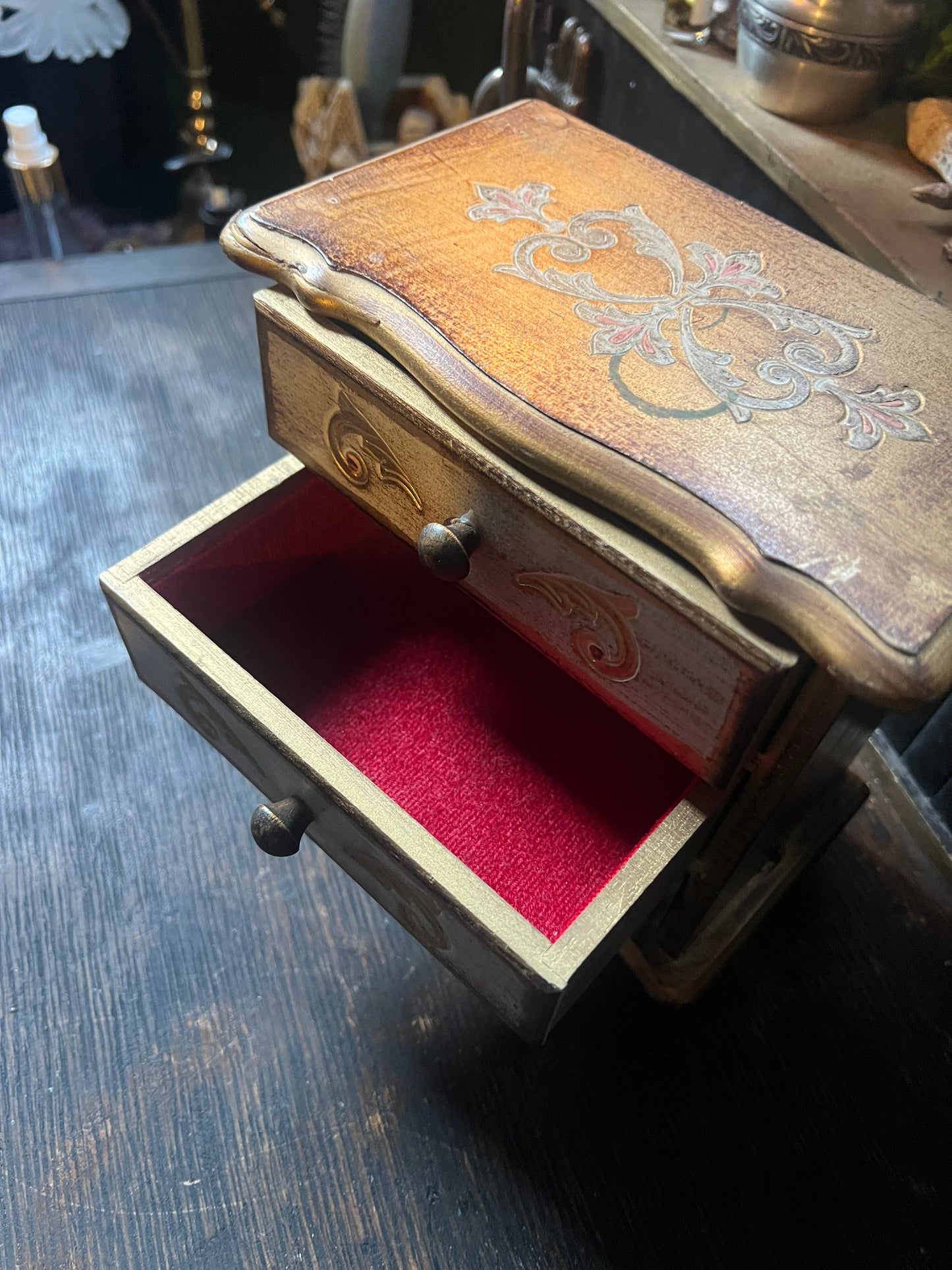 Italian Gold Florentine Jewelry Box