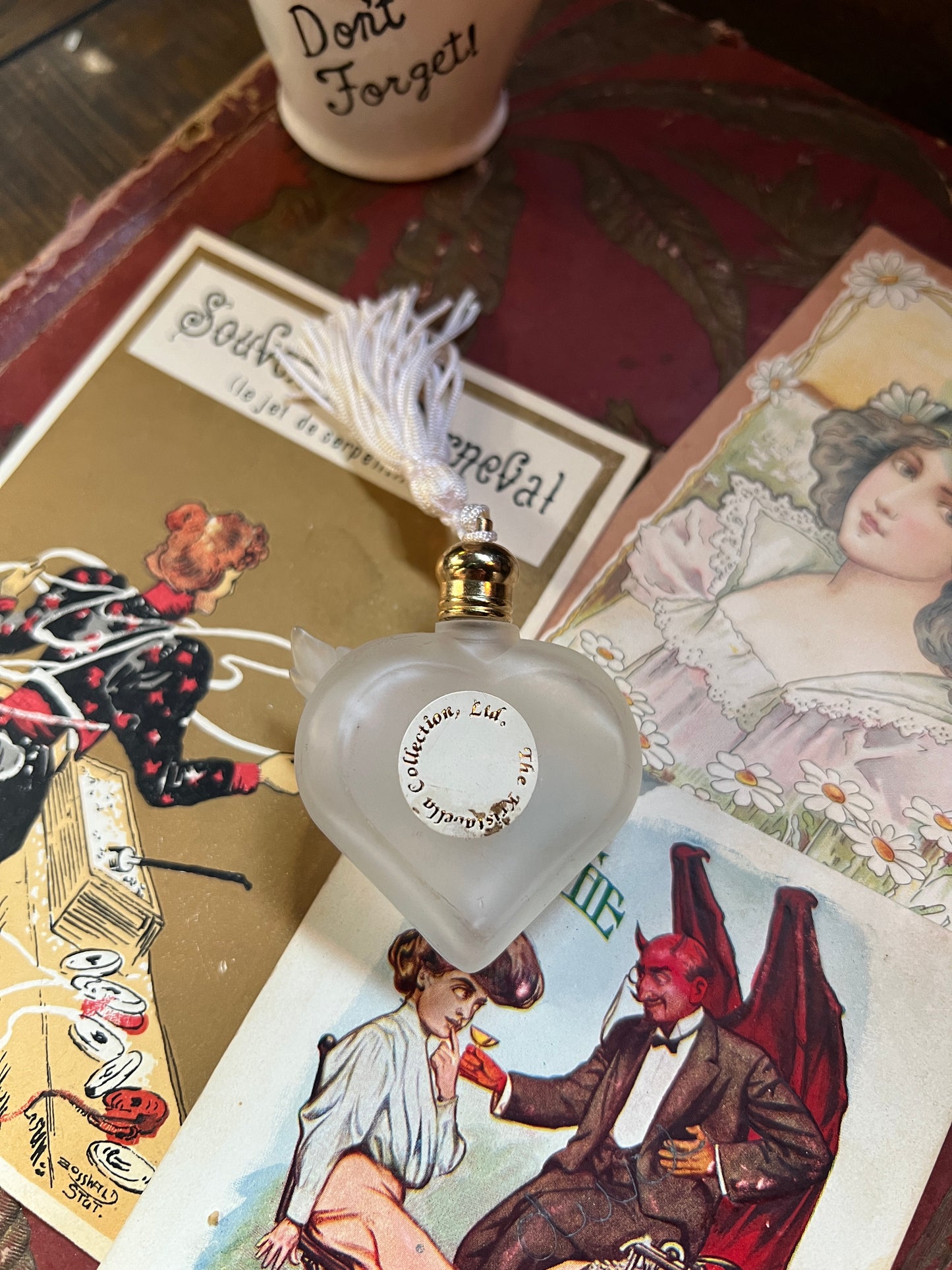 Opaque Frosted Heart Shaped Perfume Bottle