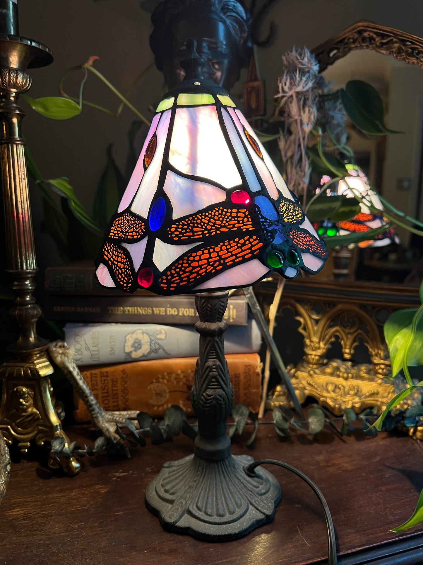 Tiffany Style Dragonfly Stained Glass Lamp