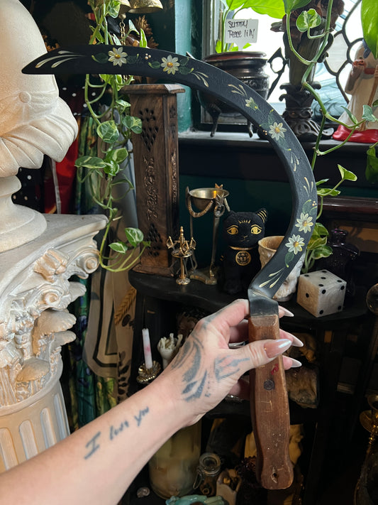 Hand-Painted Floral Sickle