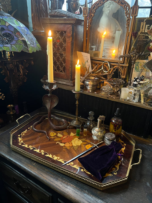 Italian Inlaid Marquetry Serving Tray