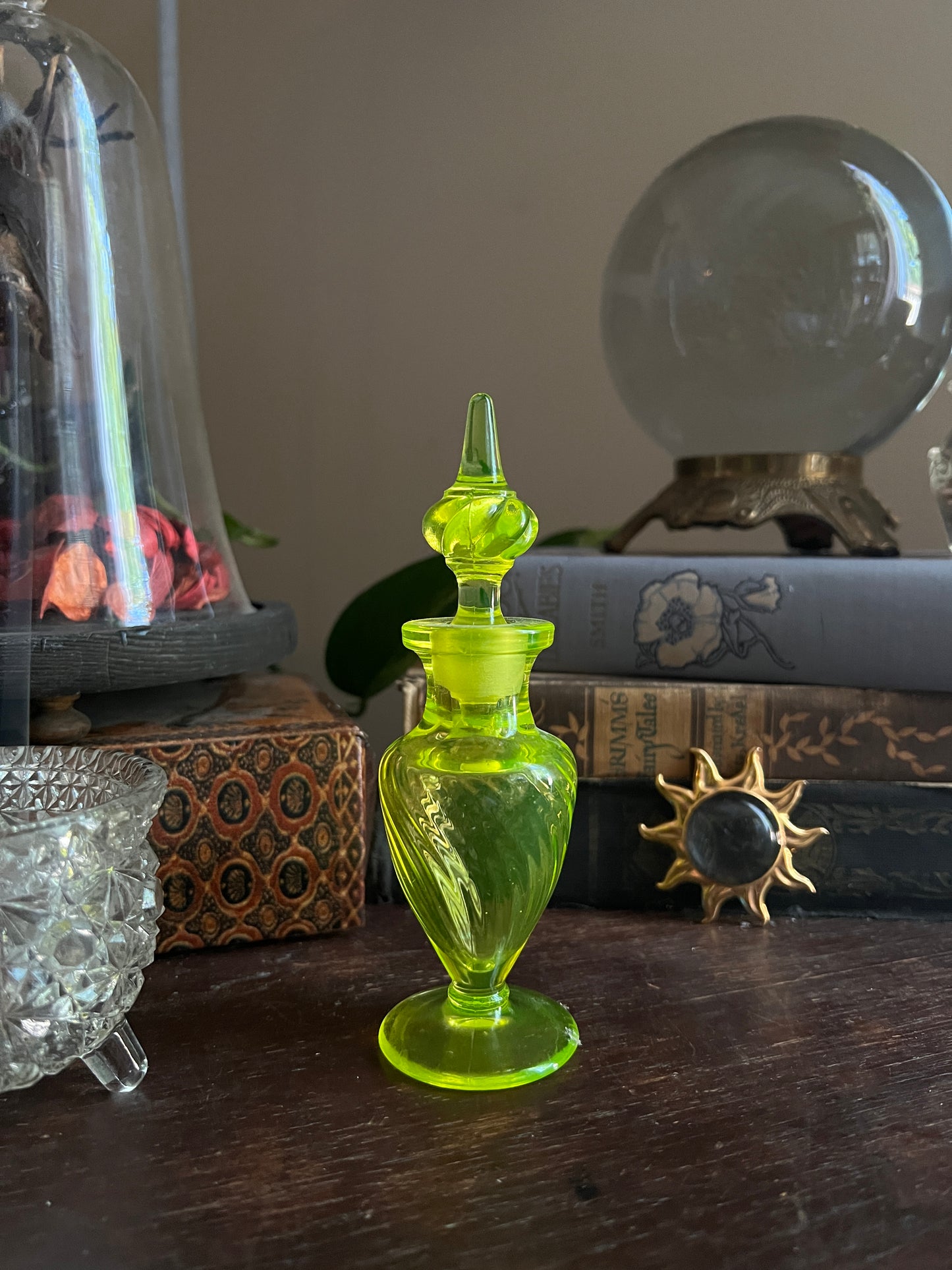 Uranium Glass Perfume Bottle