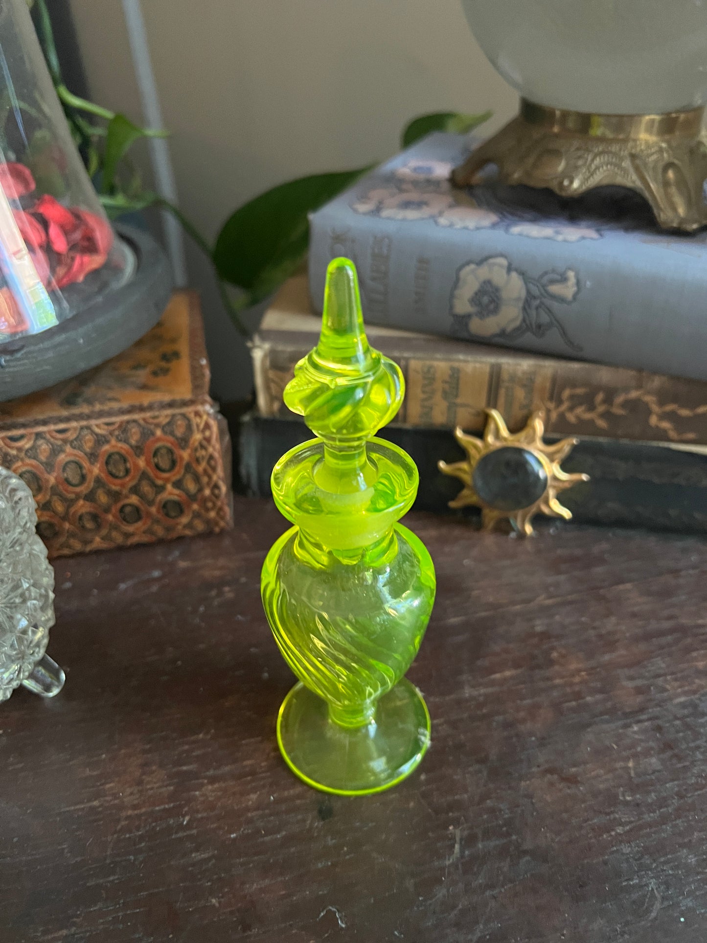 Uranium Glass Perfume Bottle