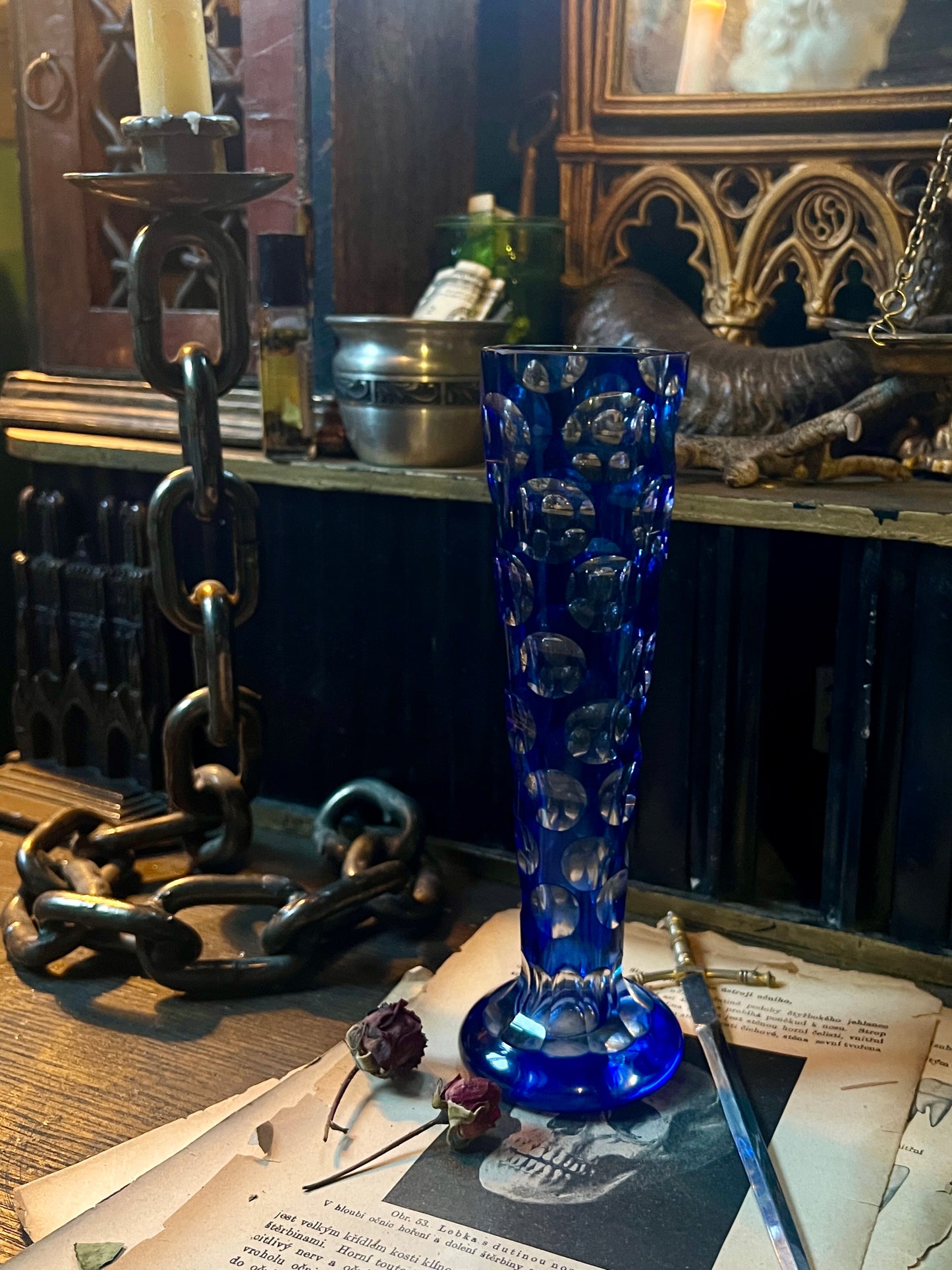 Cobalt Blue Crystal Vase