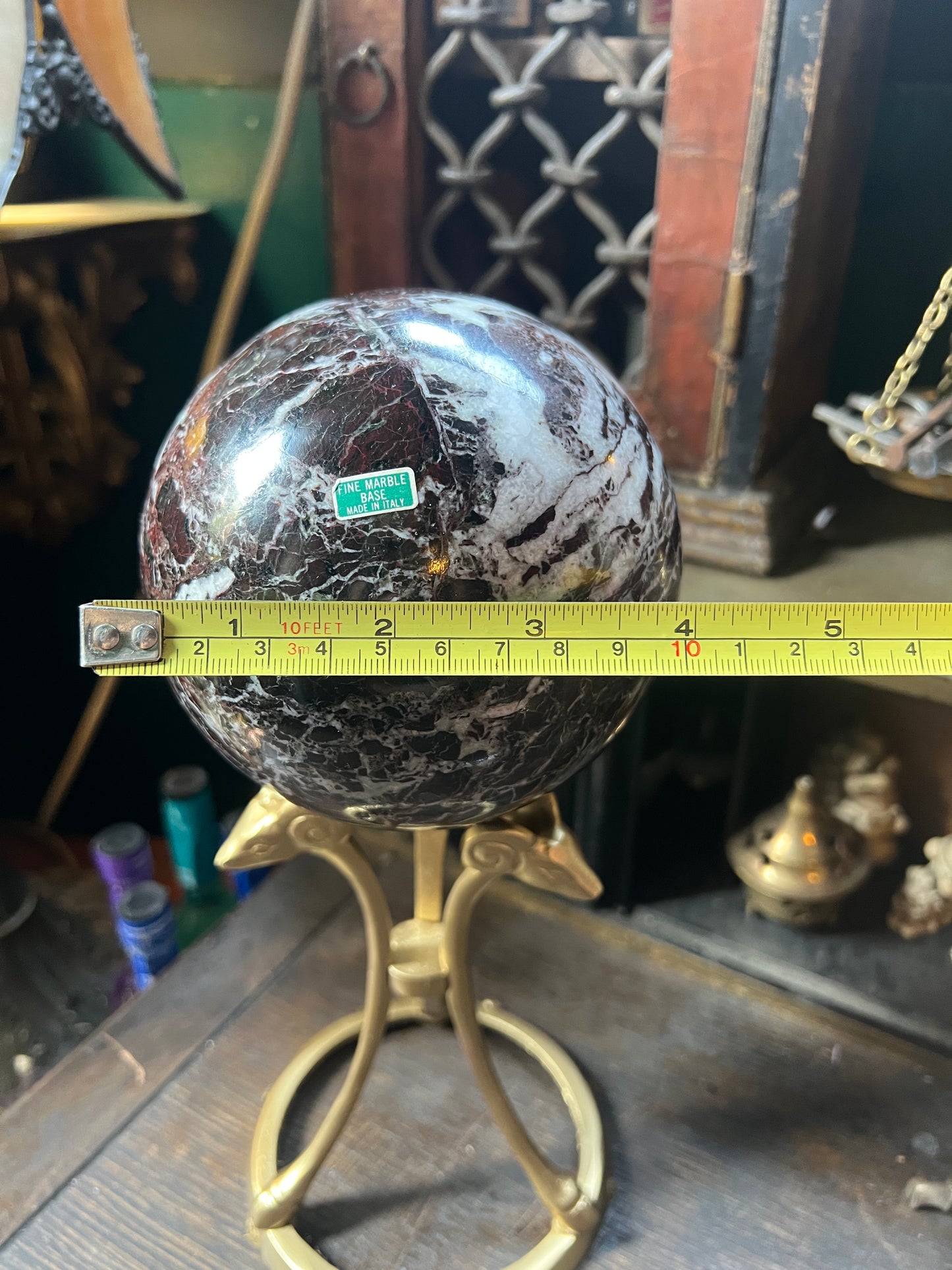 Italian Marble Sphere Goat Head Stand