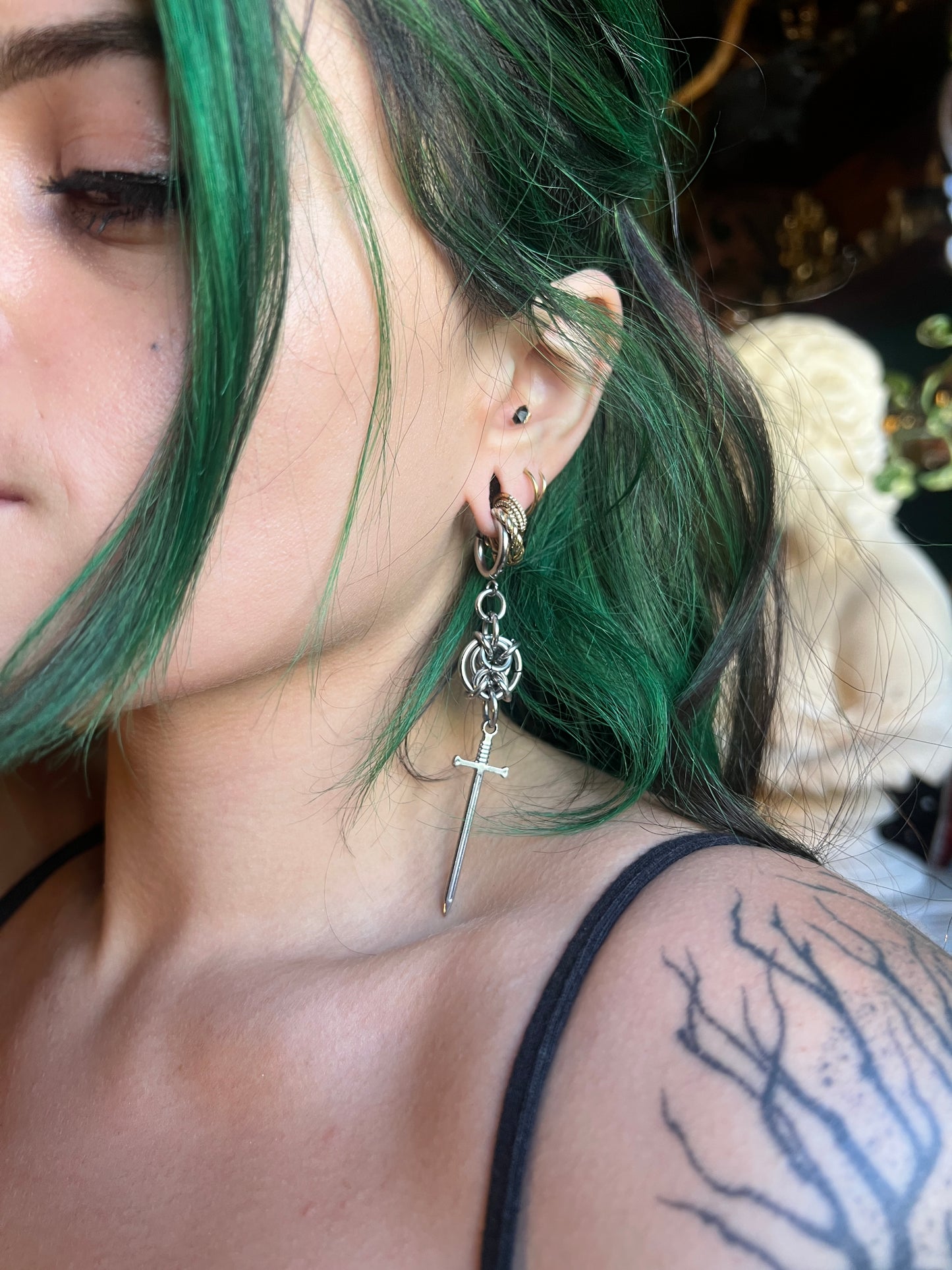 The Knights Swords Chainmail Earrings
