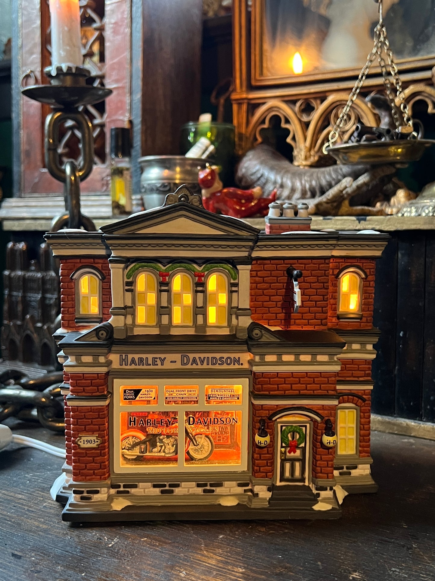 Department 56 Harley Davidson Christmas City Dealership