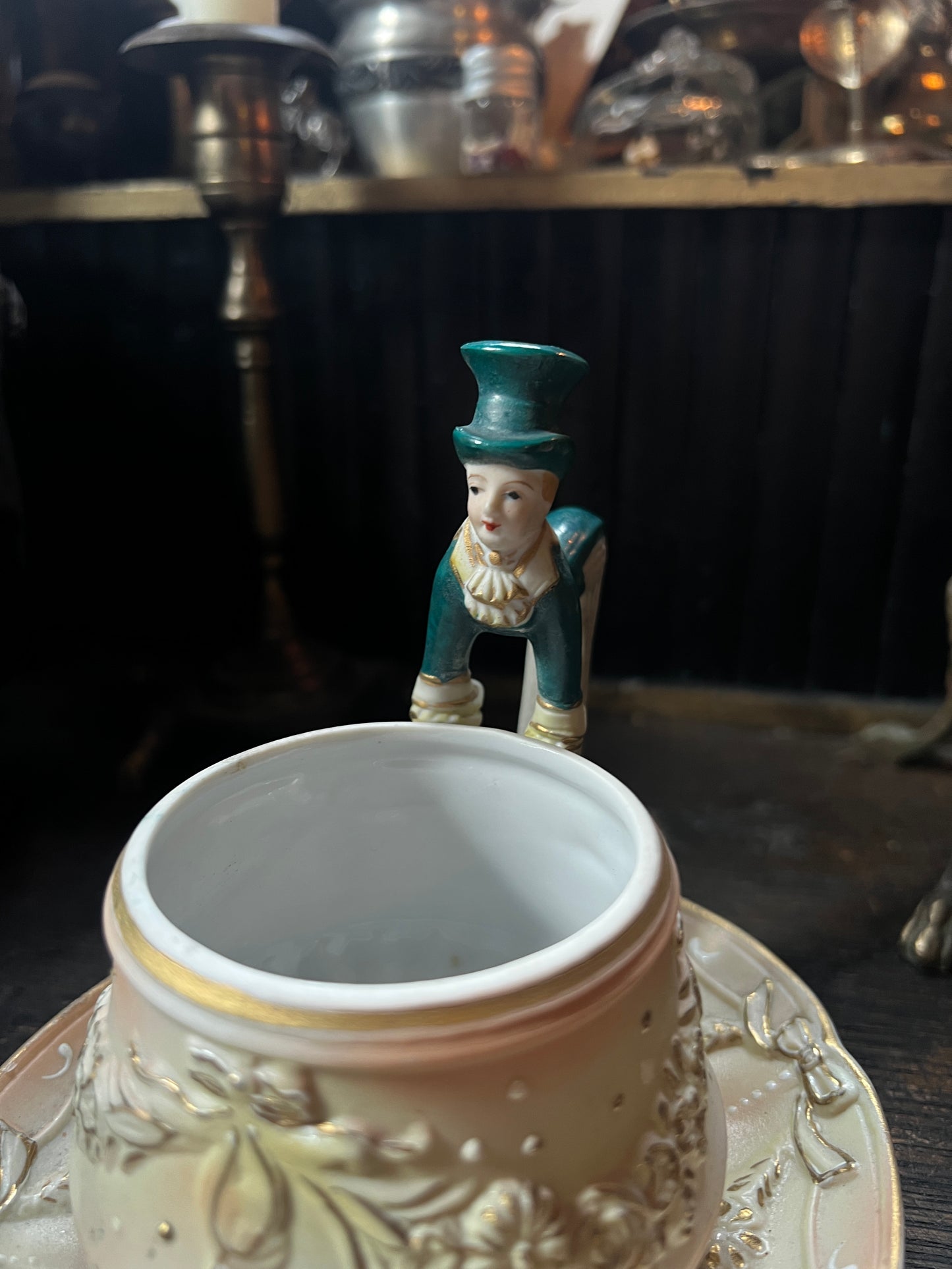 1940s Bisque Ardalt Japan Victorian Gentleman Tea Cup Set