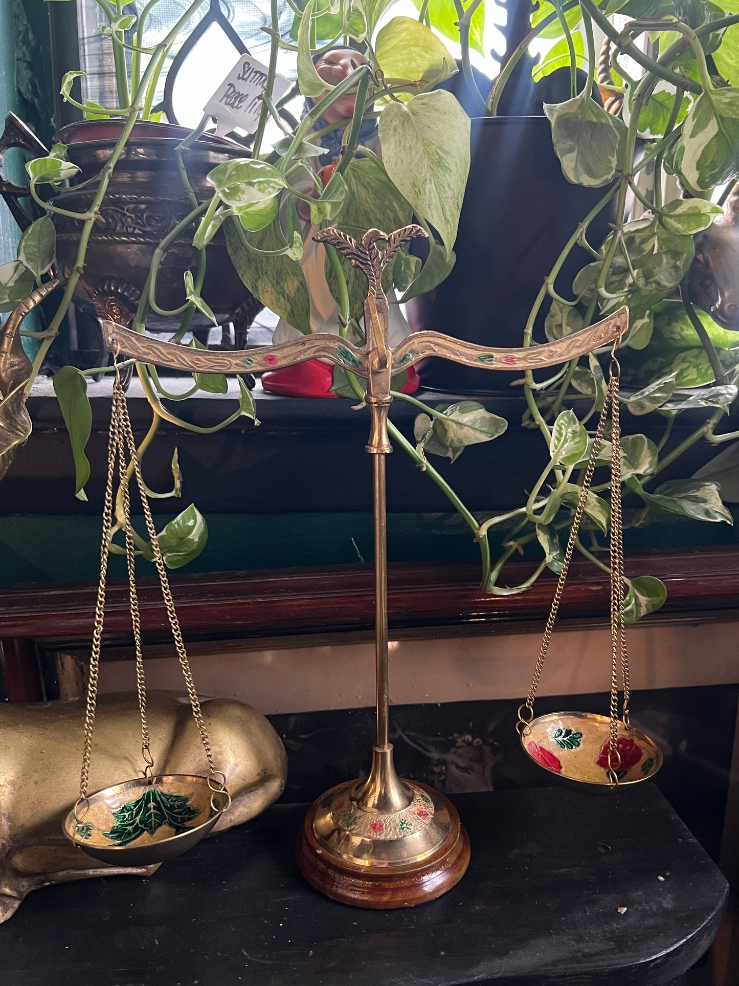 Apothecary Rose Enamel Brass Scales