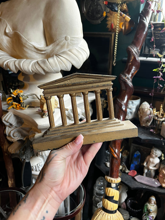 Greek Roman Column Cast Iron Bookend