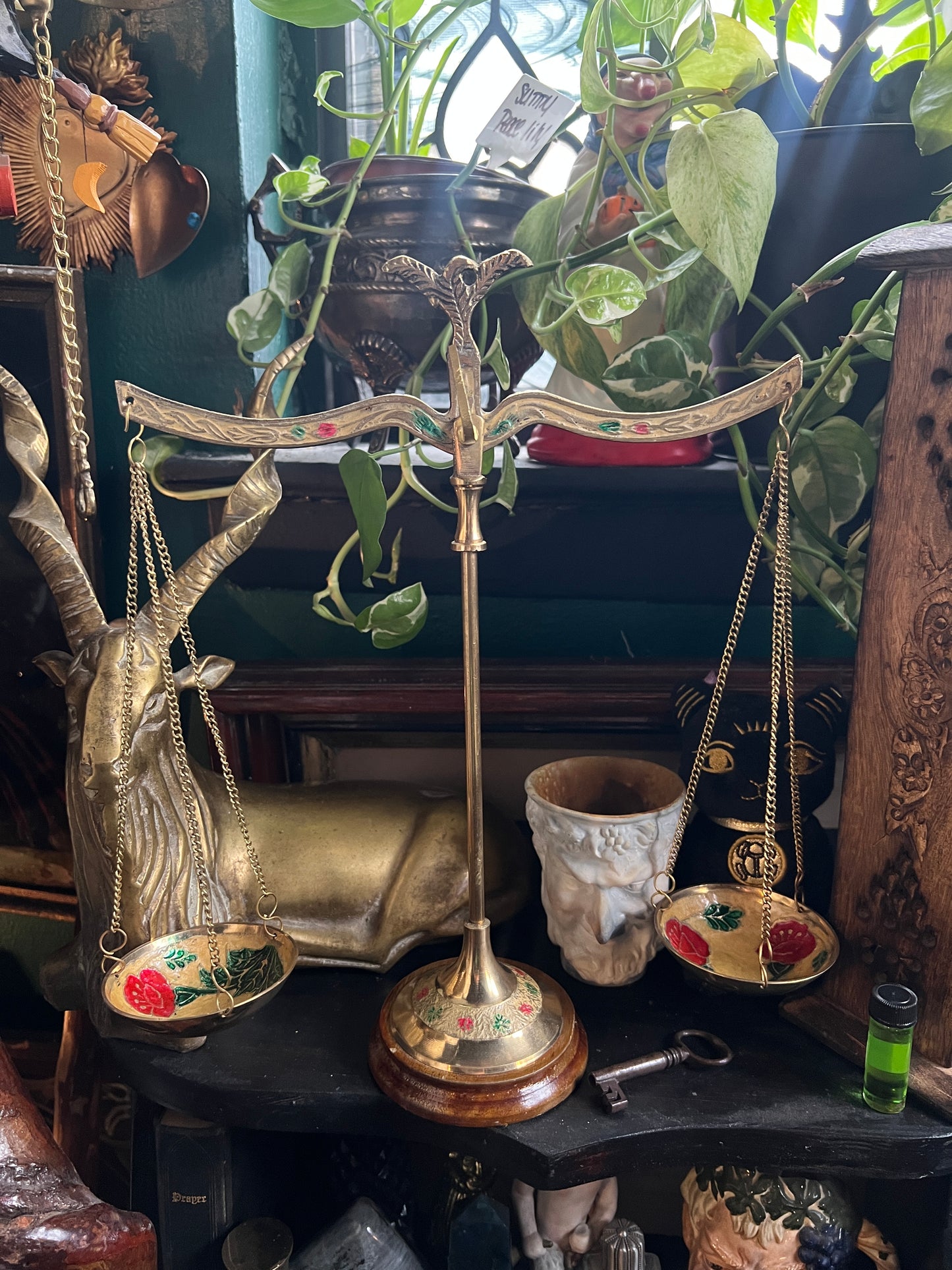 Apothecary Rose Enamel Brass Scales