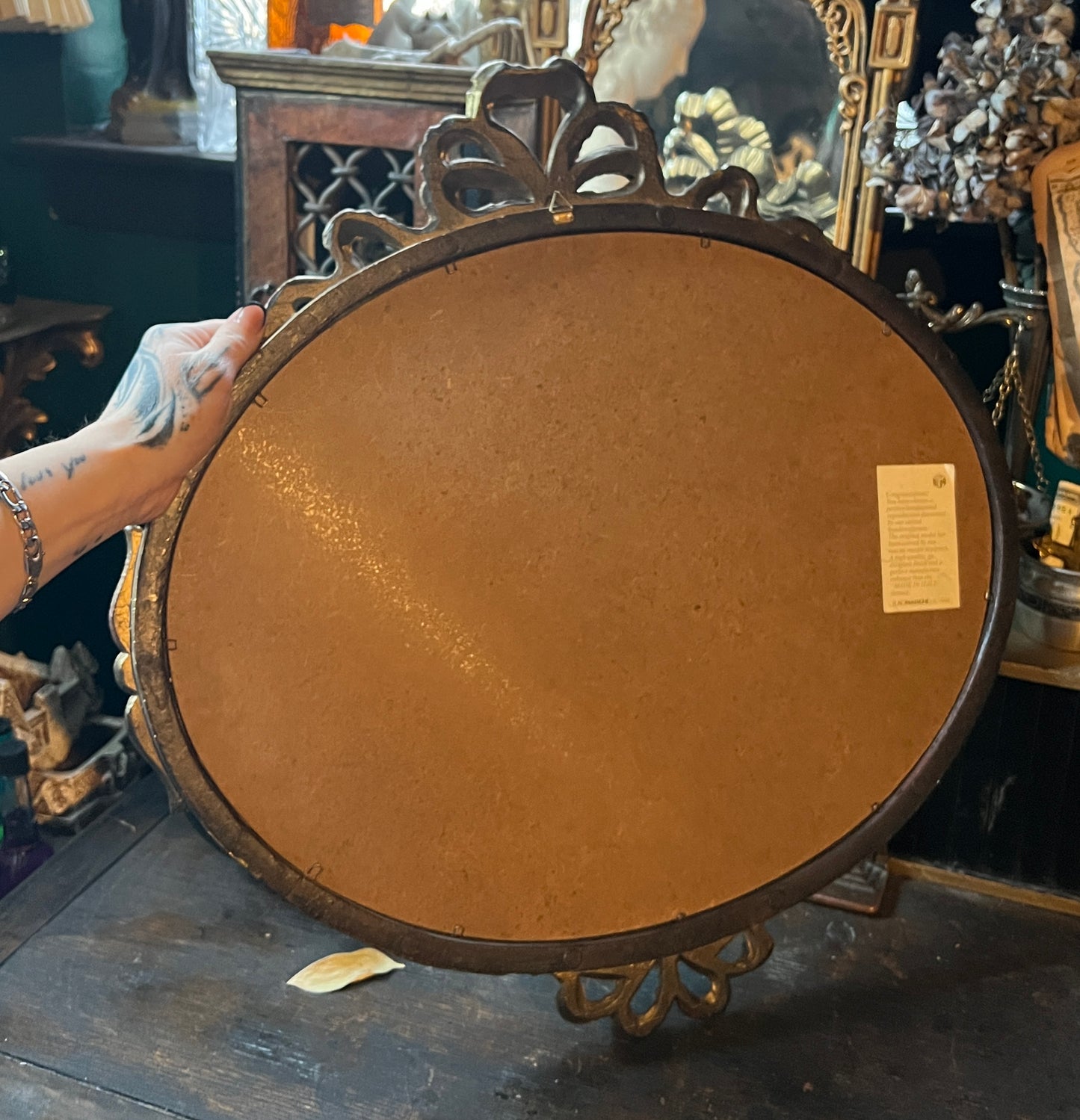 Italian Hollywood Regency Oval Mirror