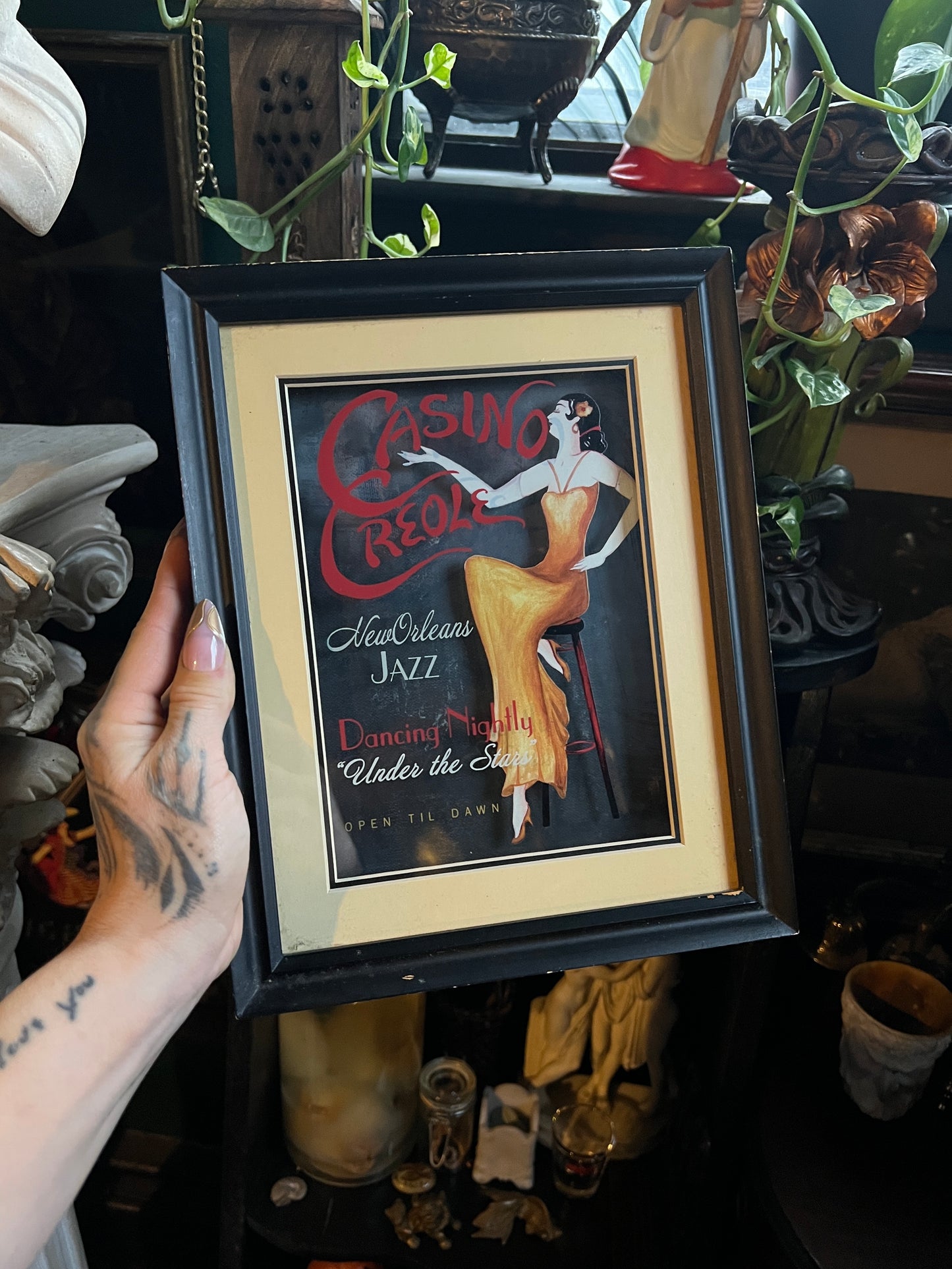 Casino Creole New Orleans Jazz Framed Art Piece