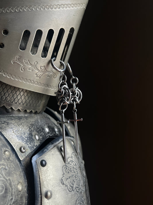 The Knights Swords Chainmail Earrings
