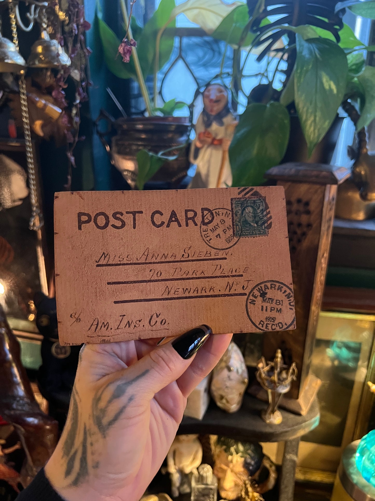 “You auto be with me in Trenton, NJ” leather postcard