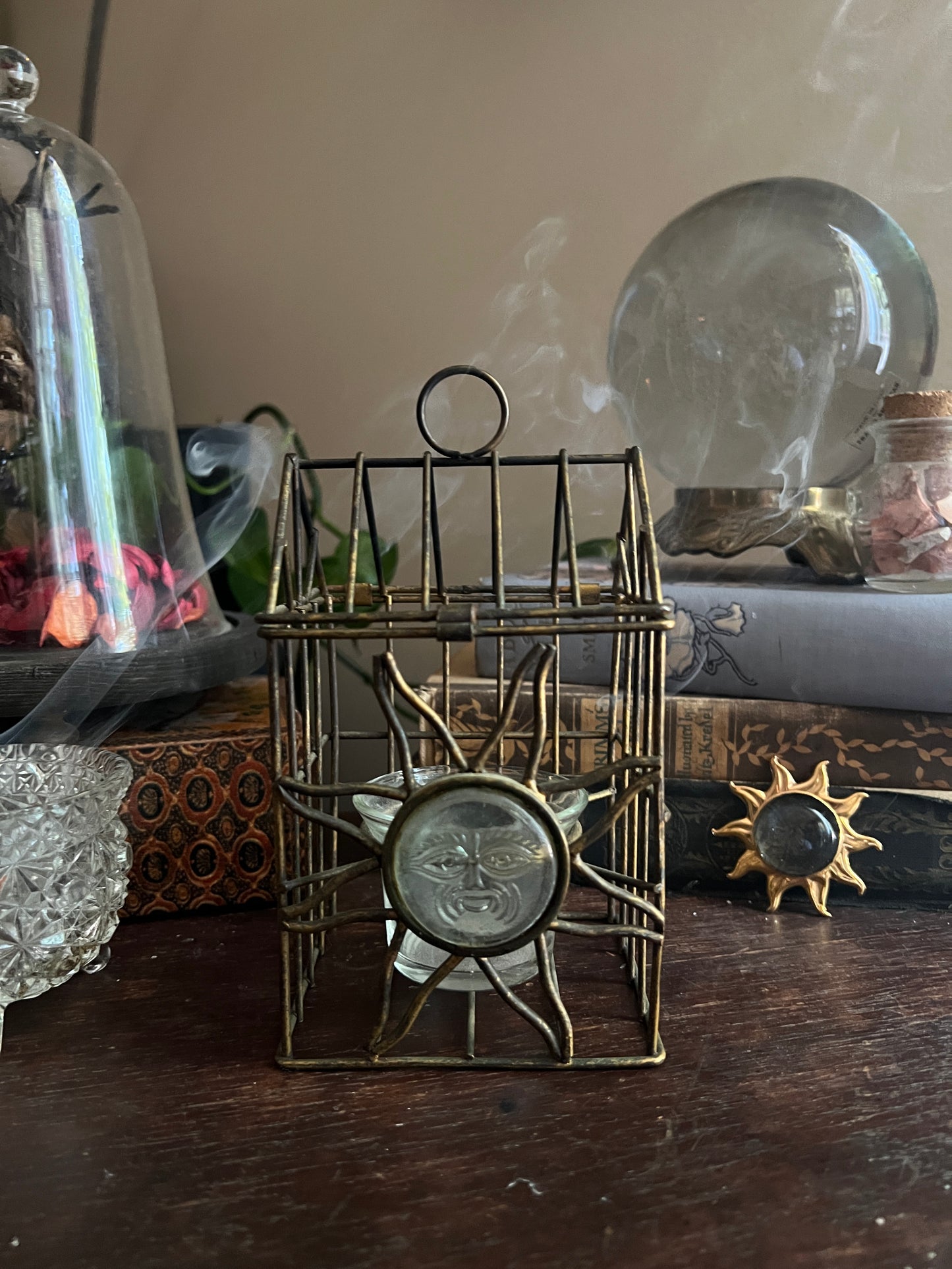 Celestial Glass Sun Tealight Candle Holder