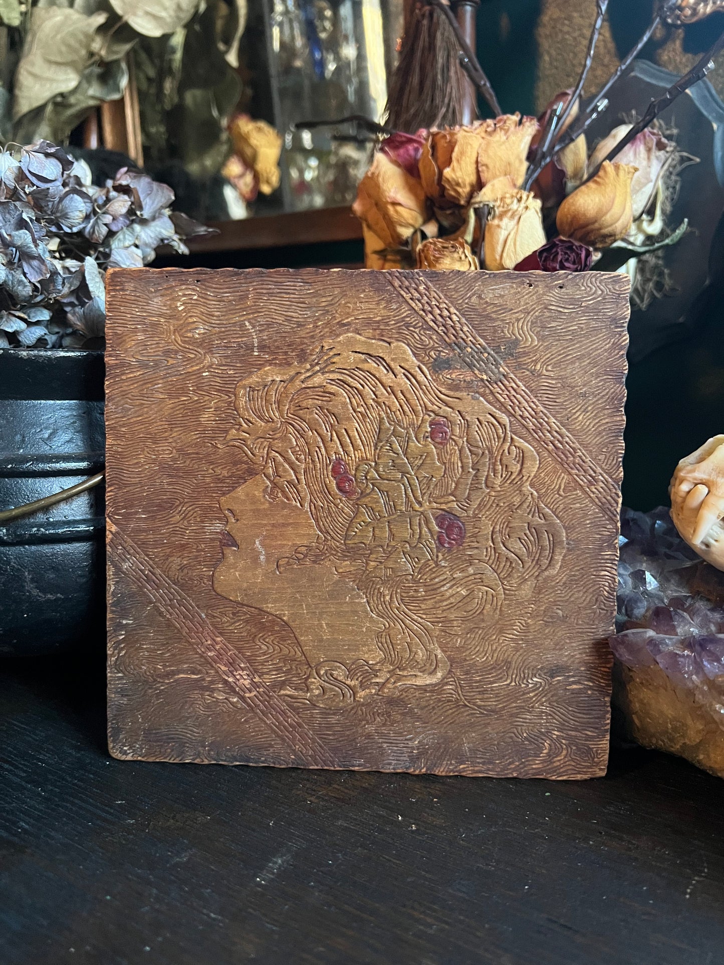 Antique Gibson Girl Pyrography