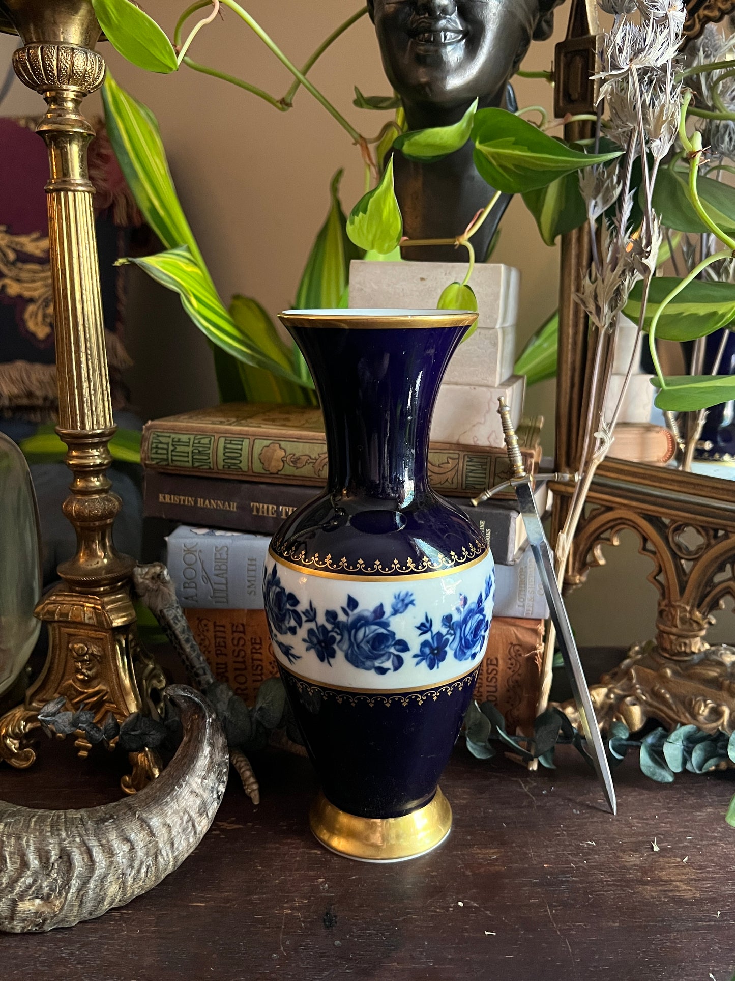Royal Porzellan Bavaria KPM Germany: Handarbeit Echt Cobalt Vase