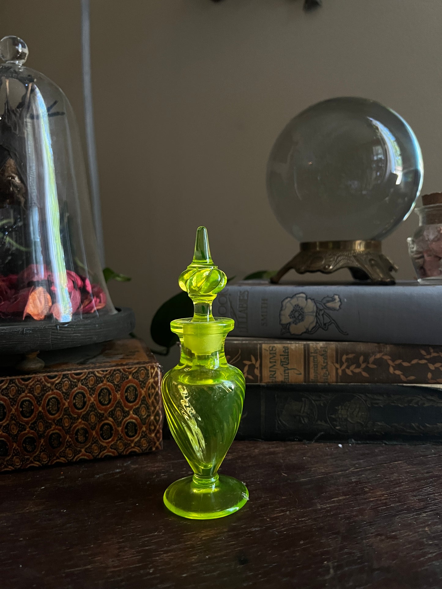 Uranium Glass Perfume Bottle