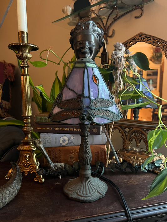 Tiffany Style Dragonfly Stained Glass Lamp