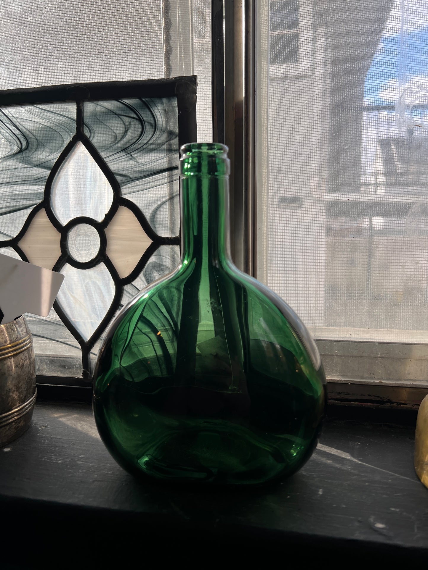 Emerald Green Glass Decanter