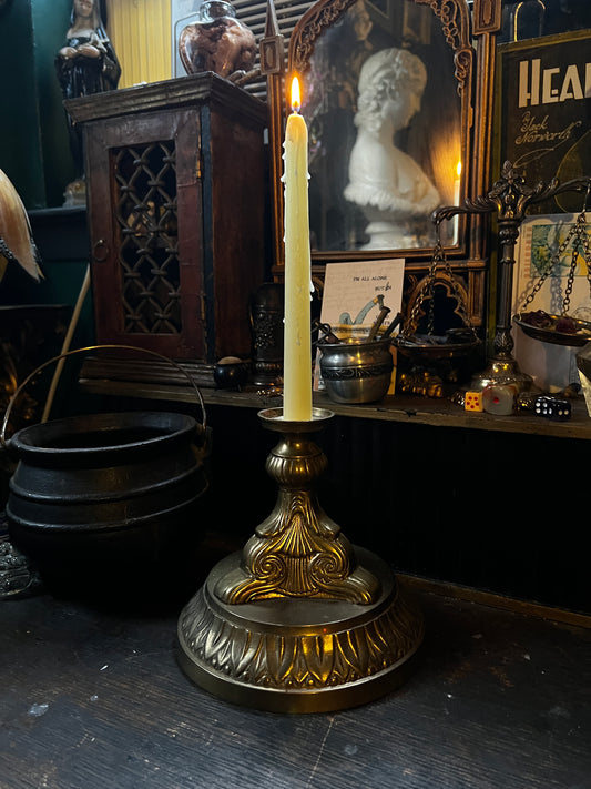 Hollywood Regency Brass Candlestick Holder