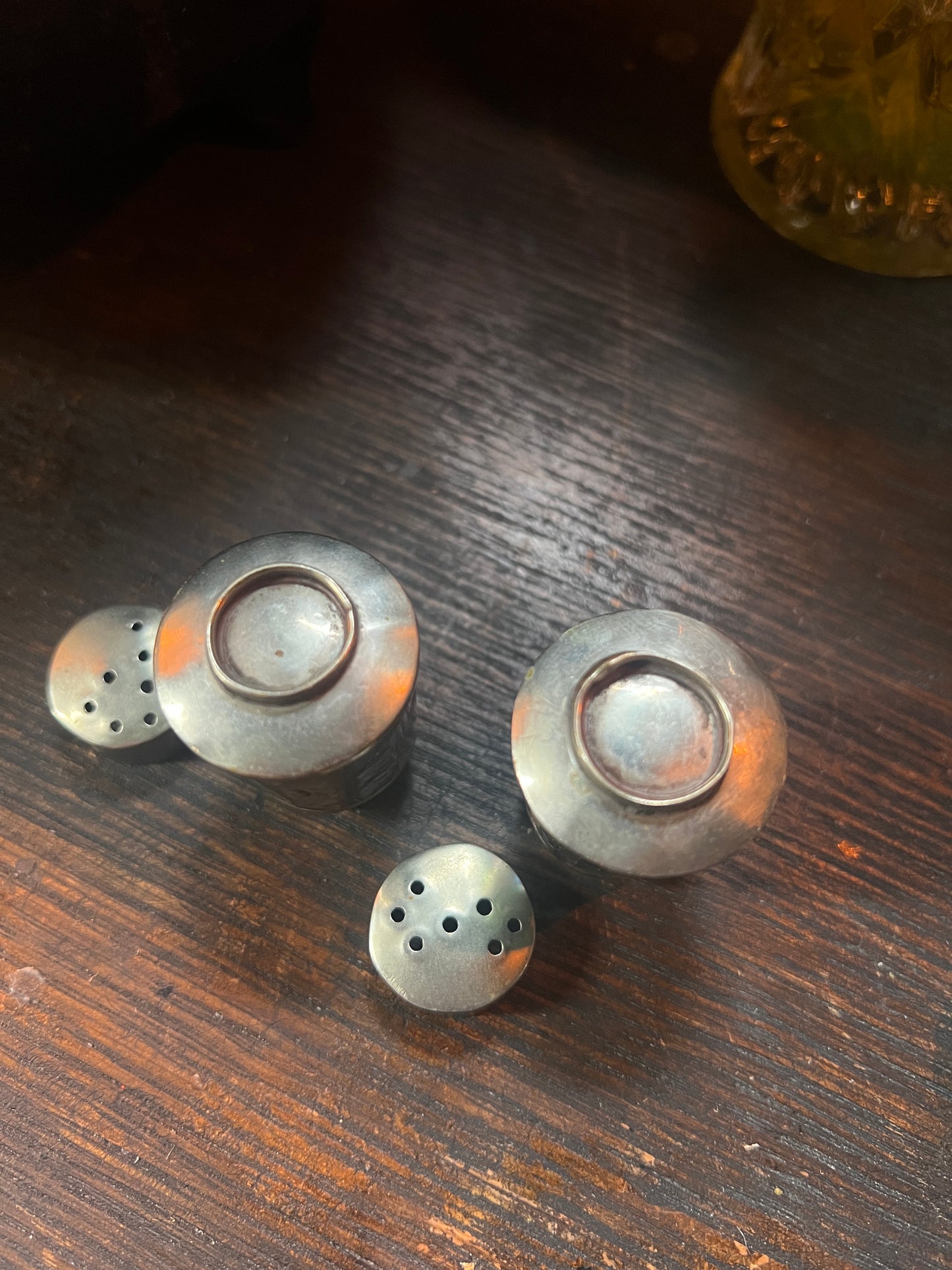 Vintage Mexico Abalone Shell Salt & Pepper Shaker Set