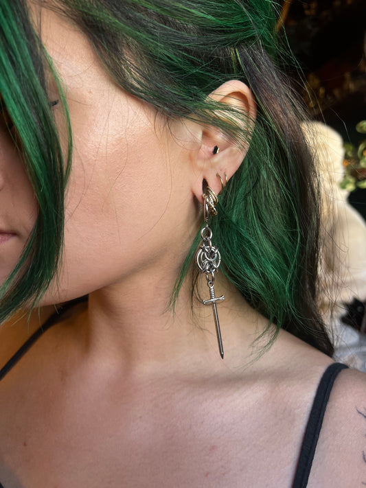 The Knights Swords Chainmail Earrings