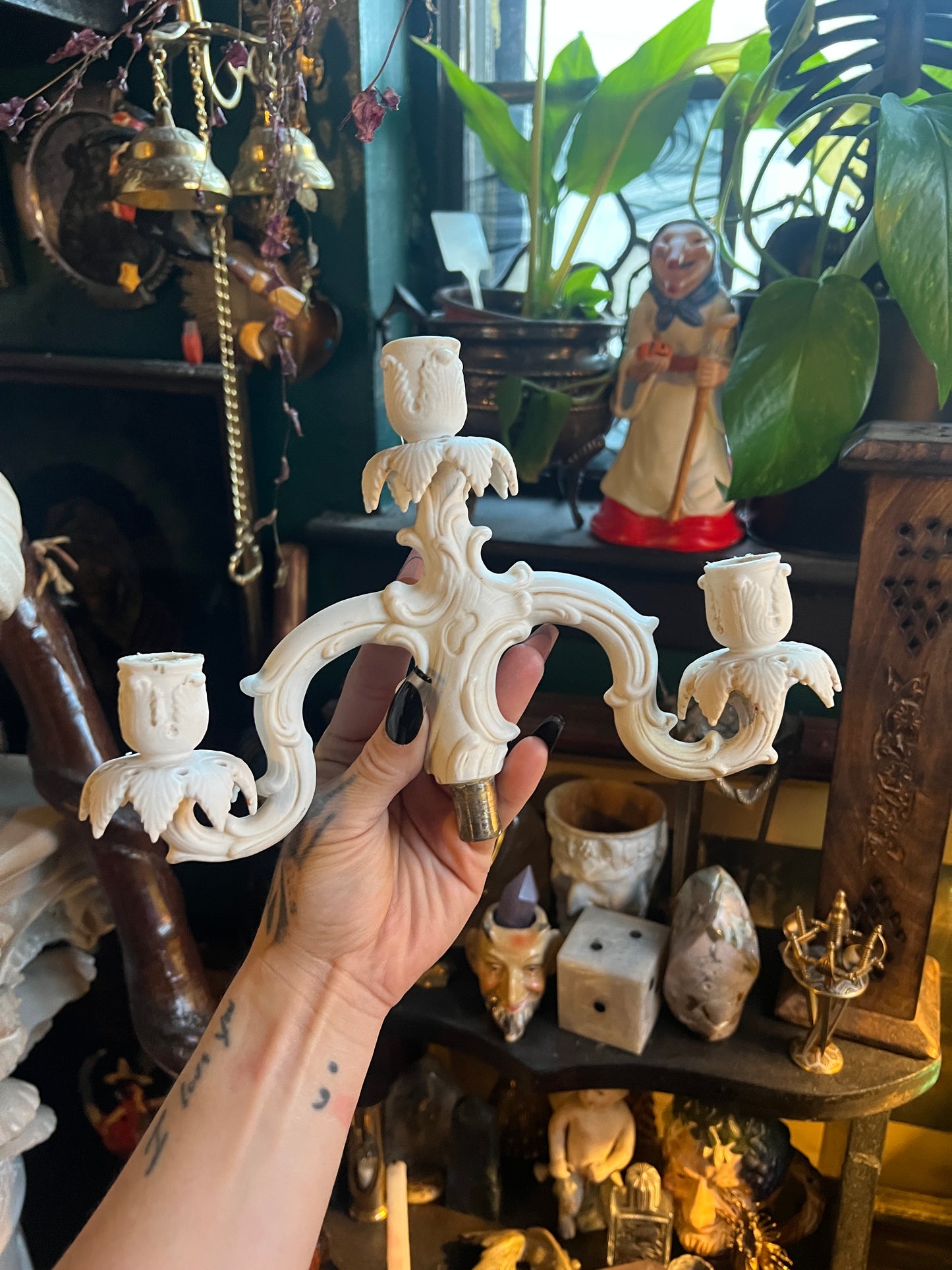 Italian Porcelain Cherub Candelabra