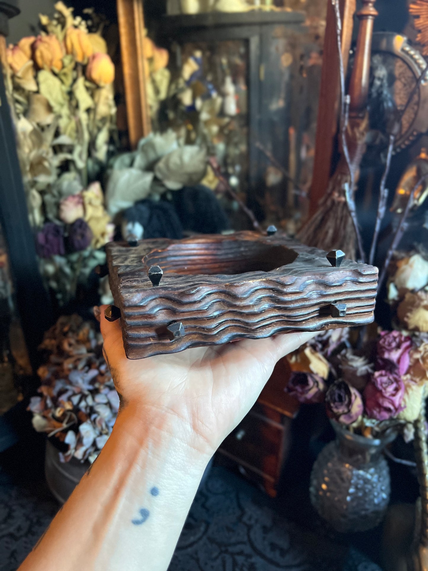 Wooden Gothic Trinket Dish