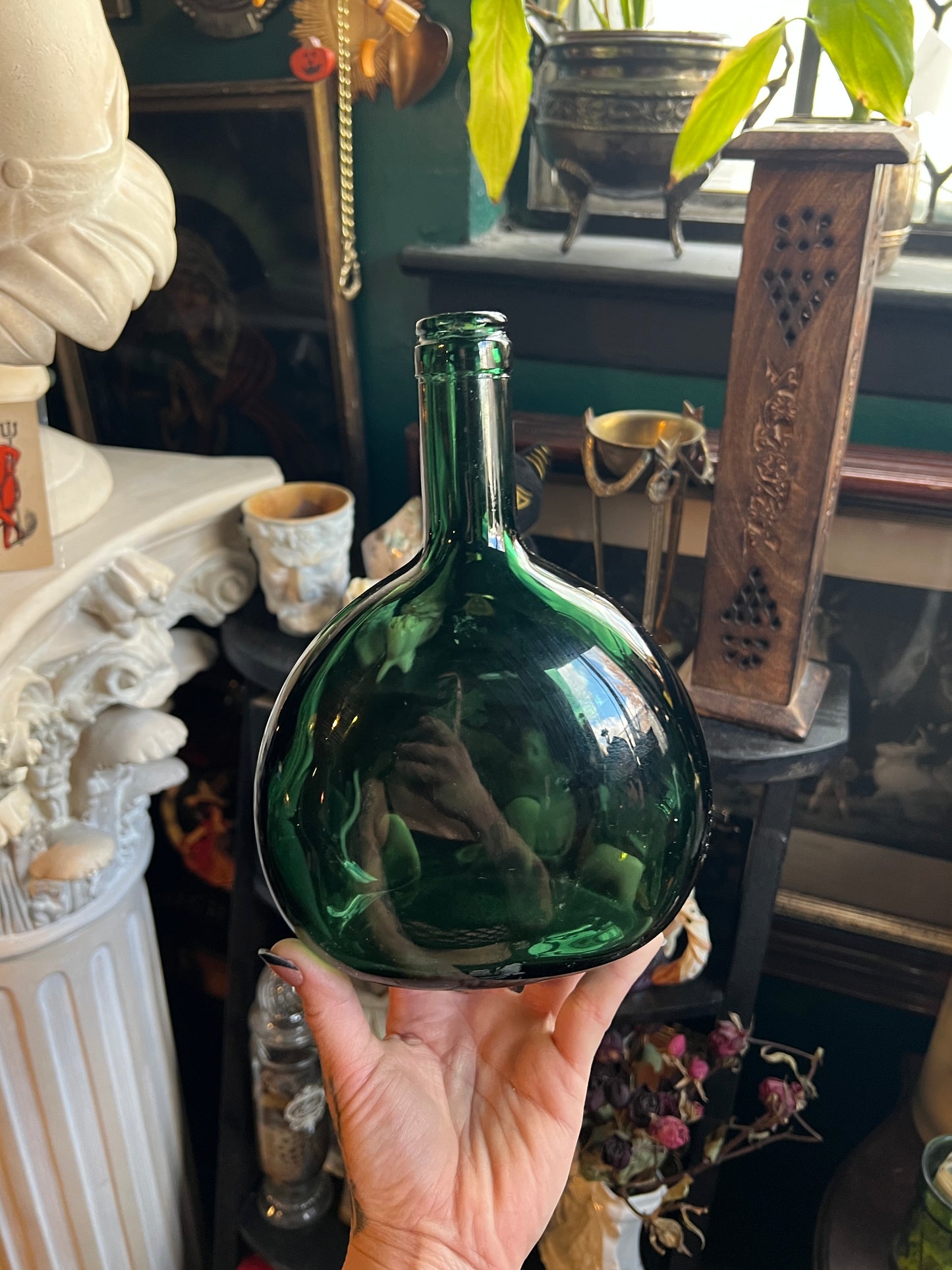 Emerald Green Glass Decanter