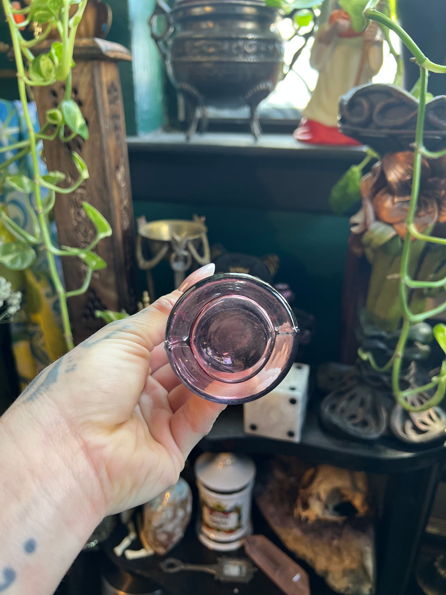 Mid-Century Mini Amethyst Glass Vase