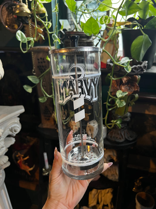 Marvy Vintage Barbers Glass Disinfectant Jar