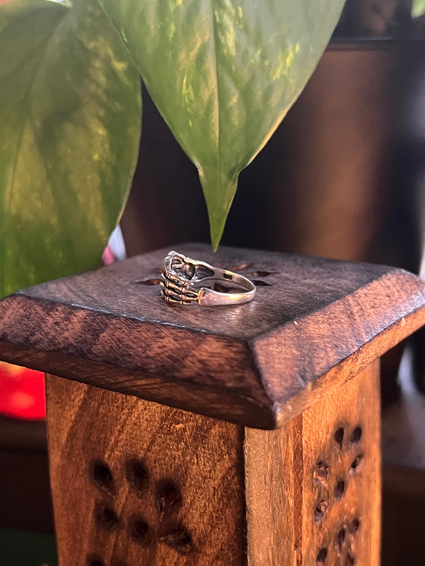 Sterling Skeleton Hand Ring