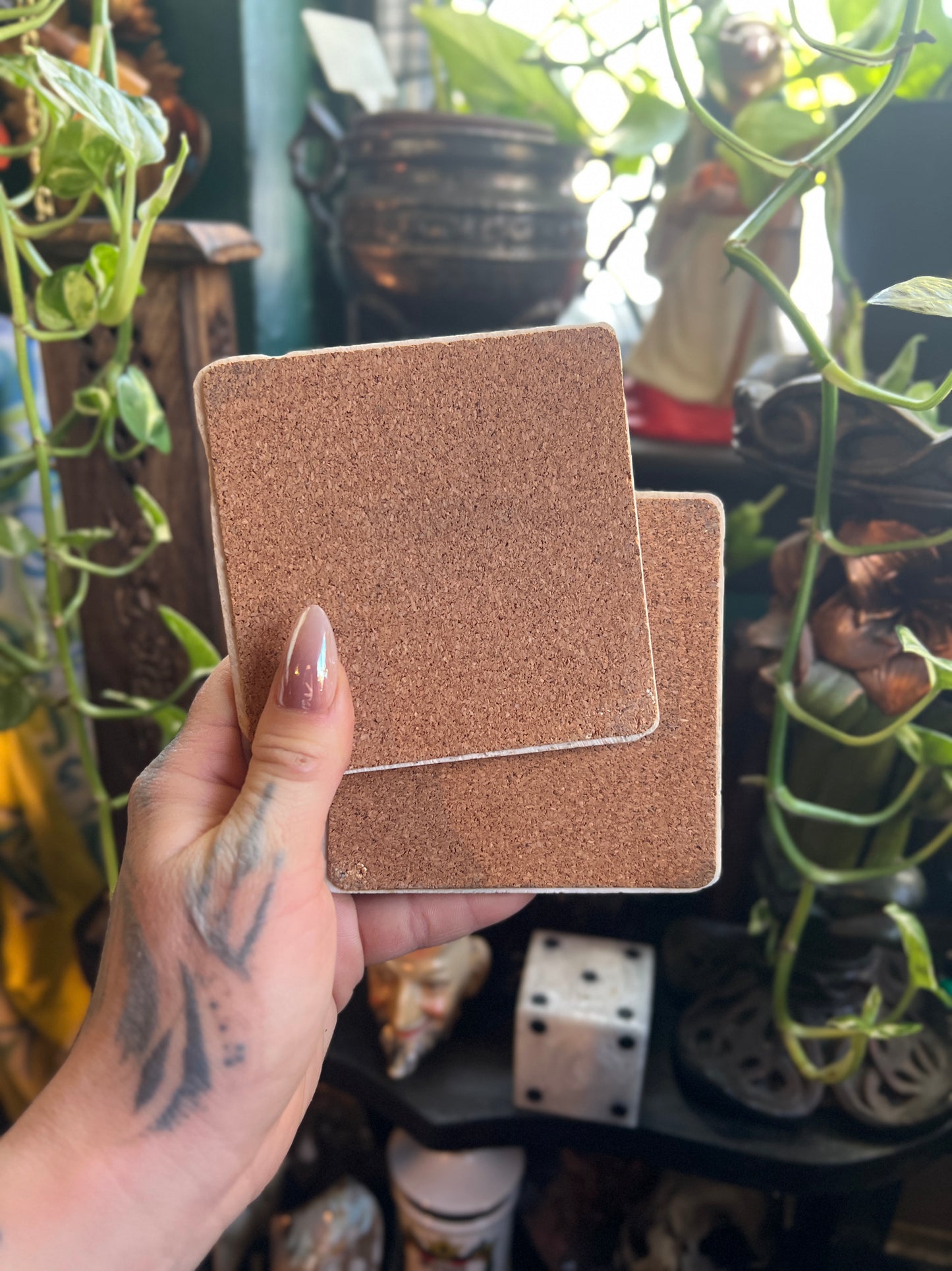 French Art Nouveau Tile Coasters