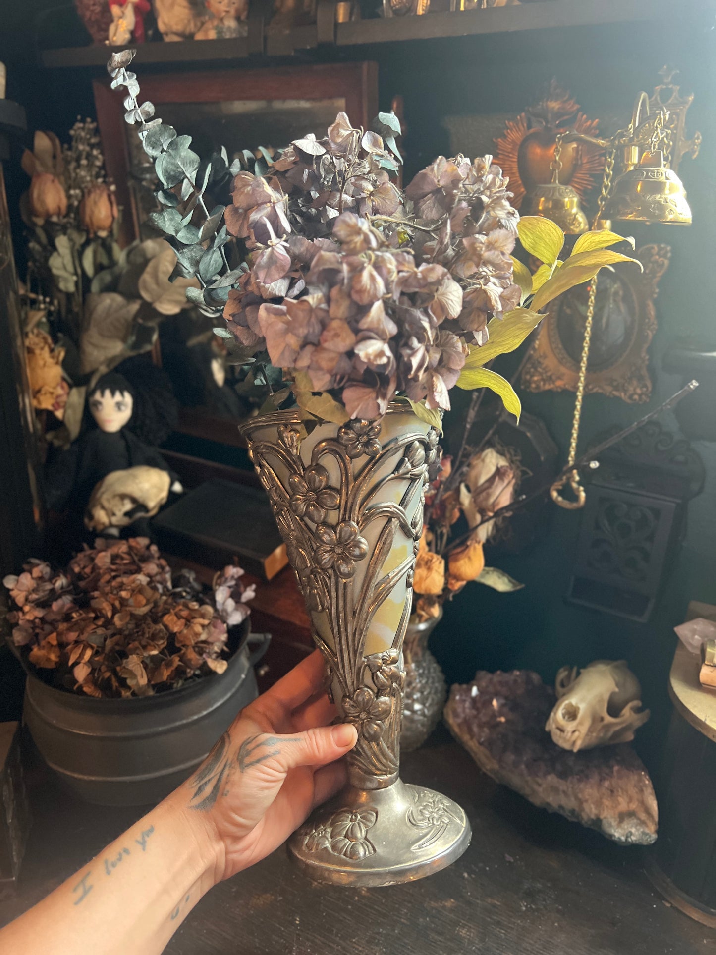 Art Nouveau Silver Plated Vase