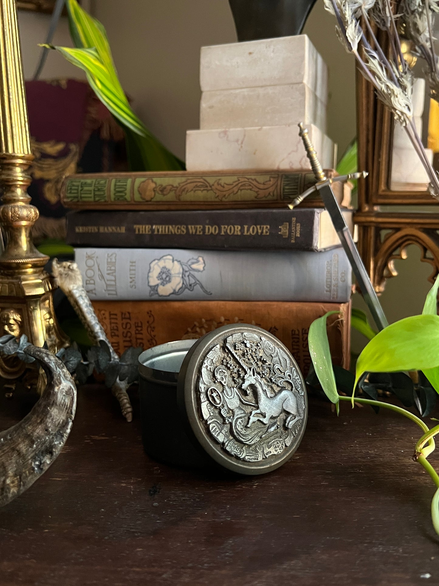 1978 Unicorn Pewter Trinket Box