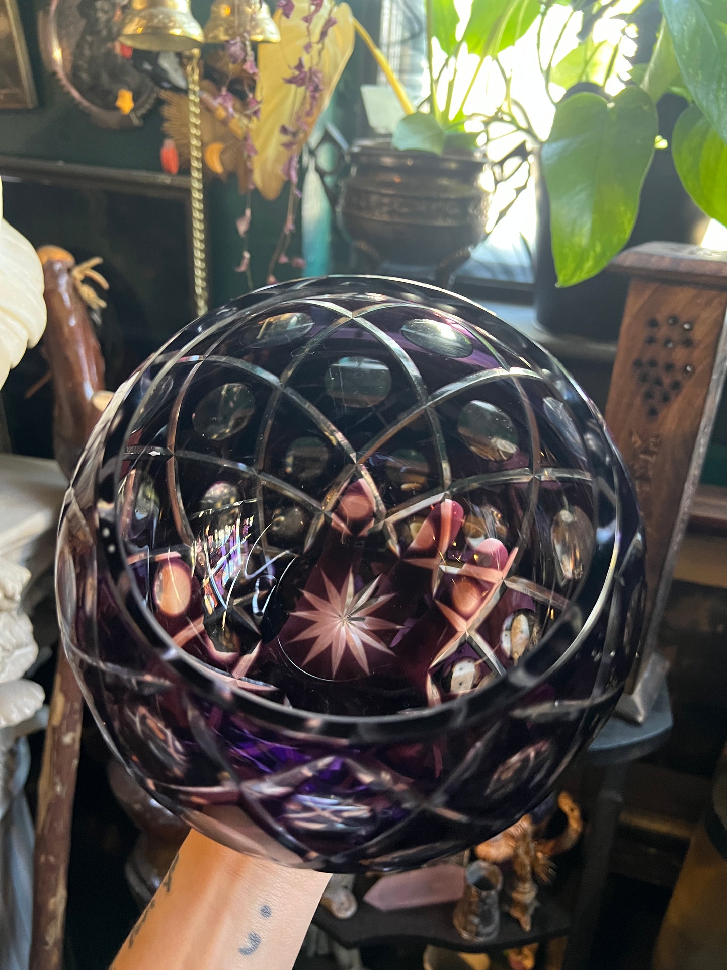 Amethyst Crystal Cut Votive Holder/Vase