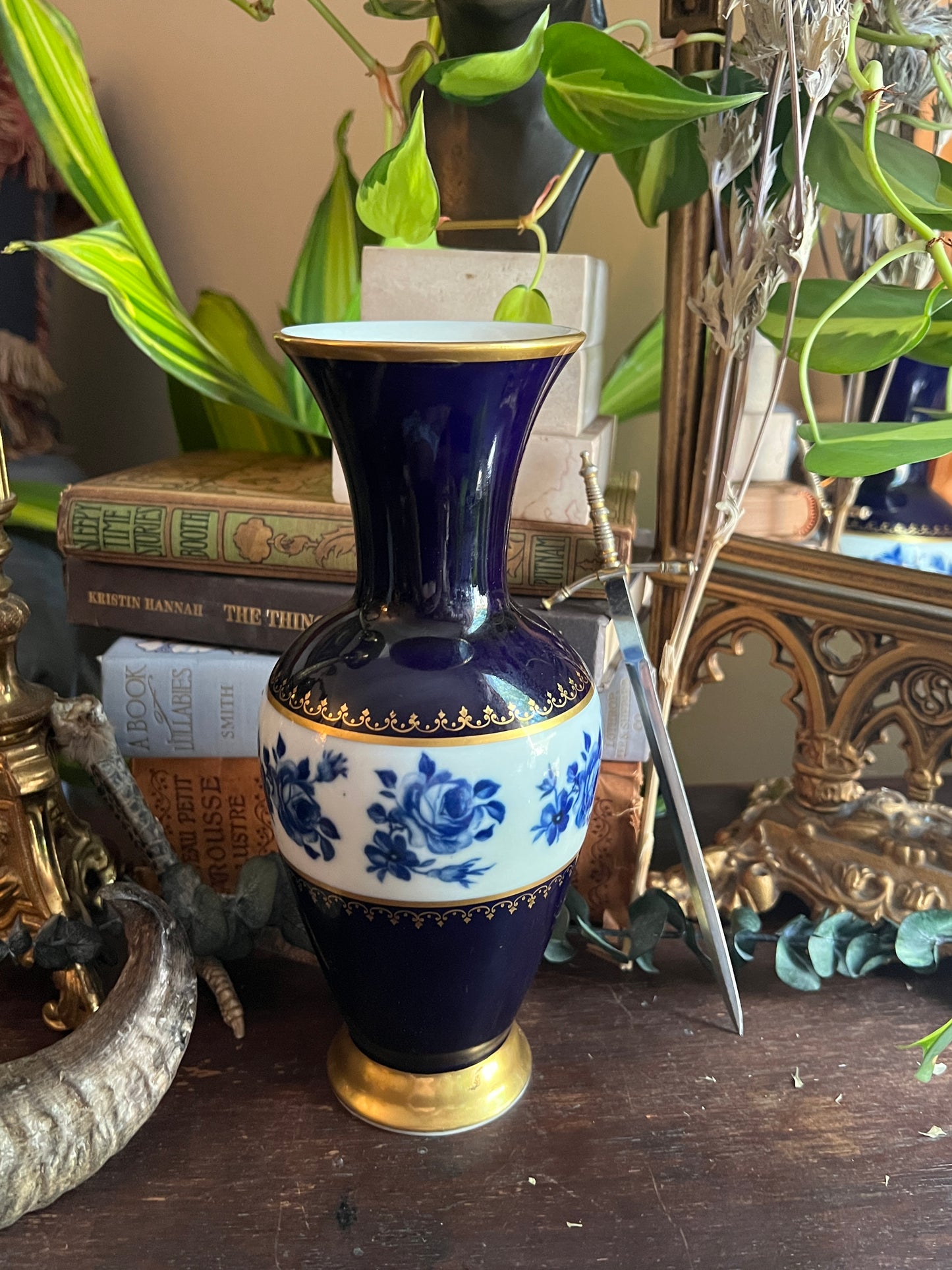 Royal Porzellan Bavaria KPM Germany: Handarbeit Echt Cobalt Vase