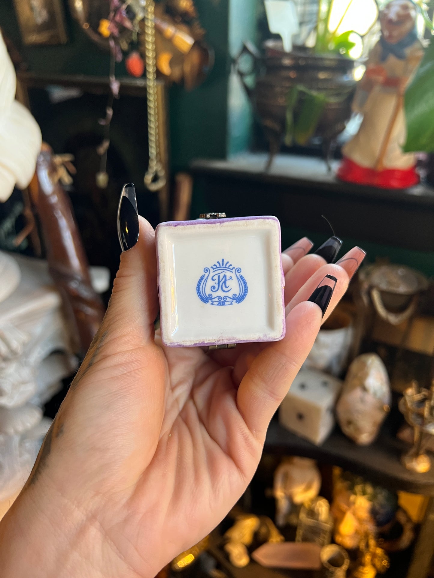 Antique Austrian Porcelain Hinged Trinket Box