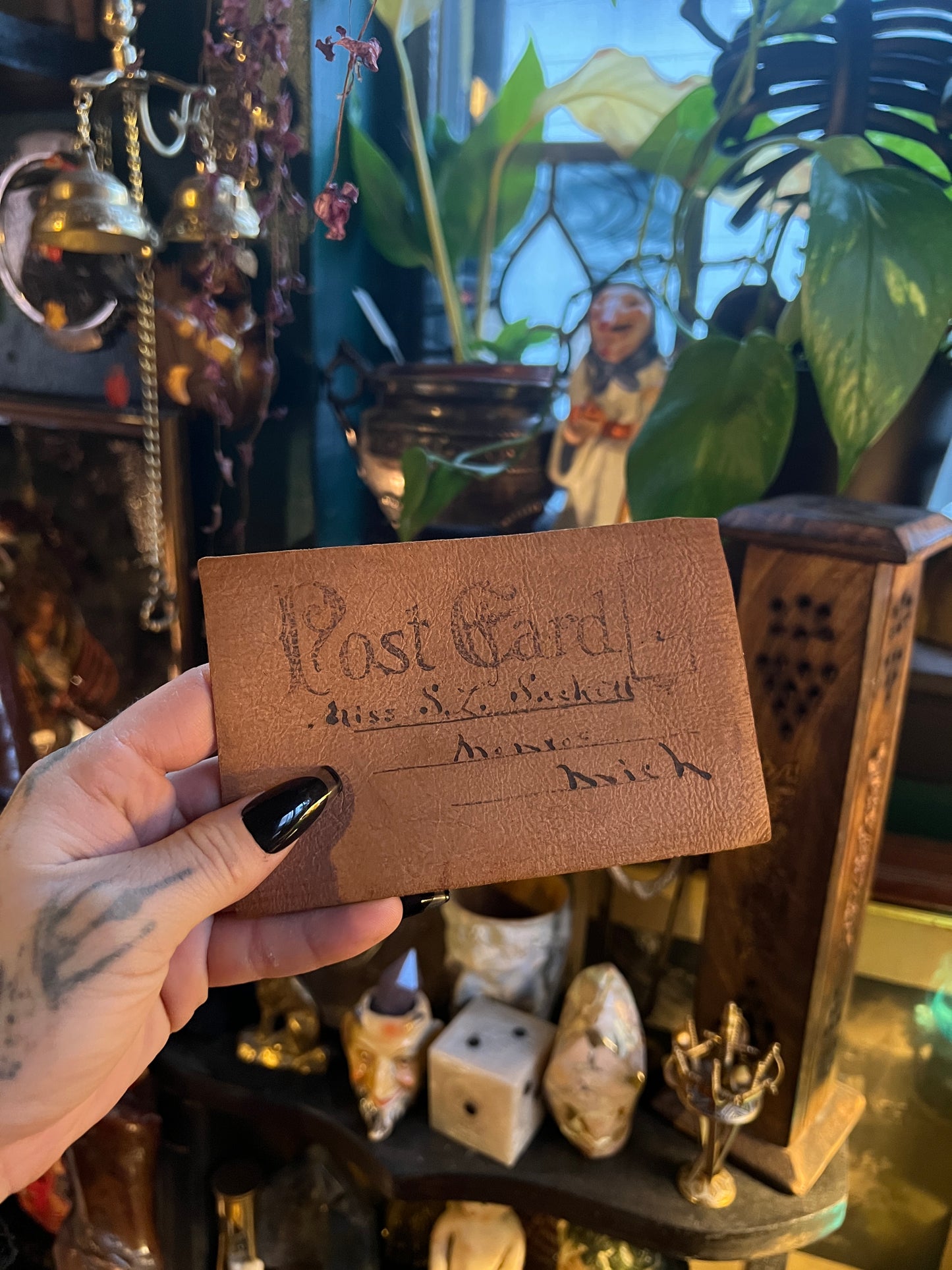 Lovers Leather Postcard