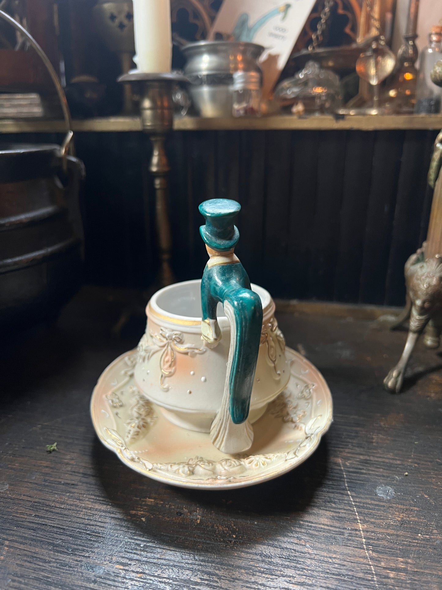 1940s Bisque Ardalt Japan Victorian Gentleman Tea Cup Set