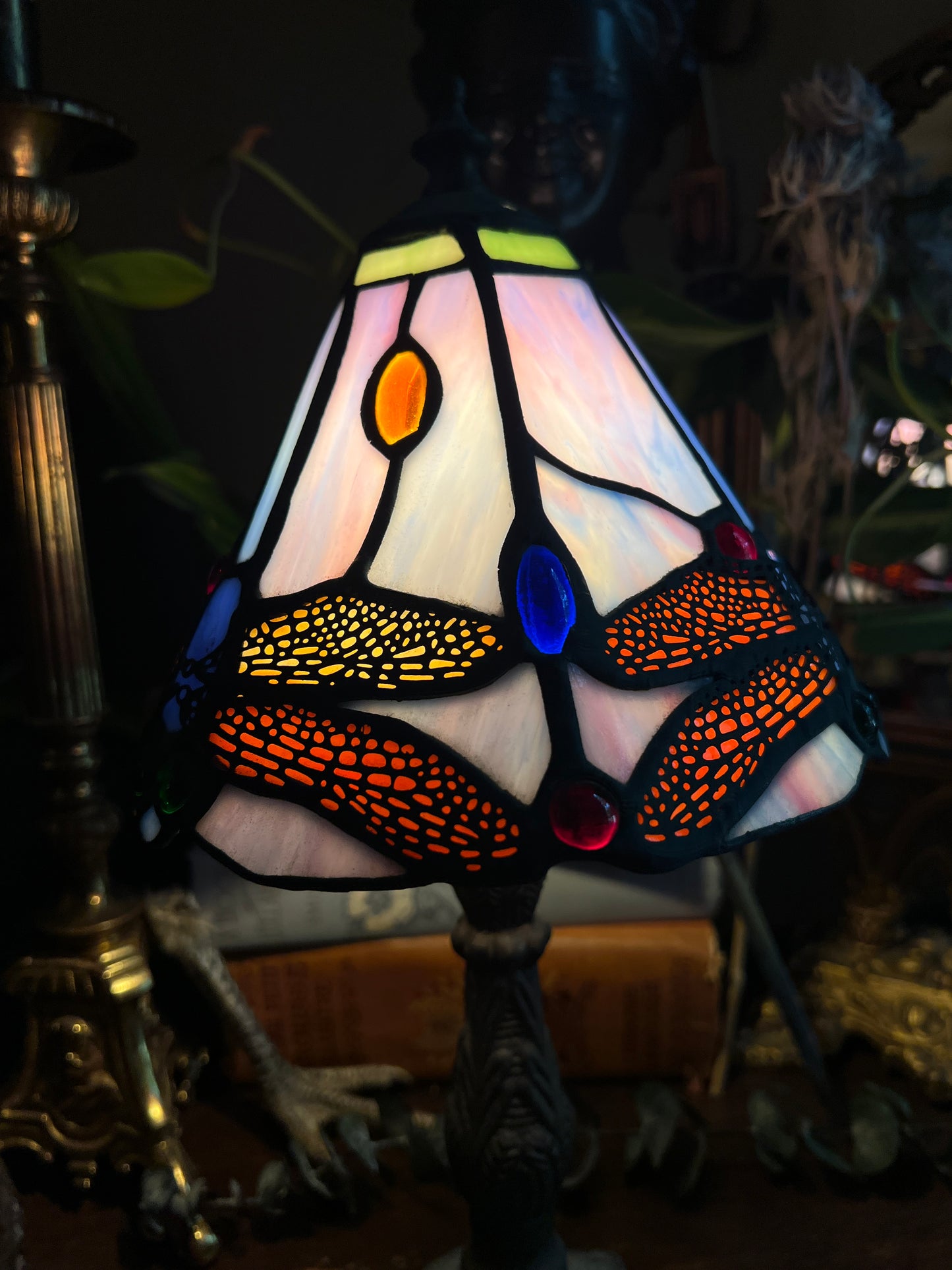 Tiffany Style Dragonfly Stained Glass Lamp