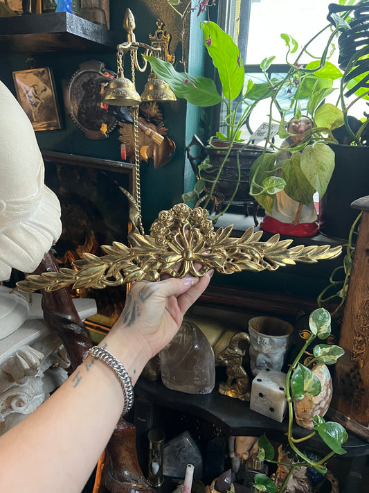 Brass French Pediment Wall Decor